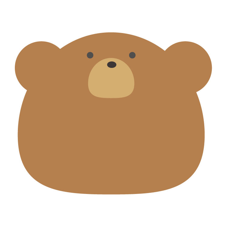 クマ（茶）のアイコンのイラスト│さしすせそざい！